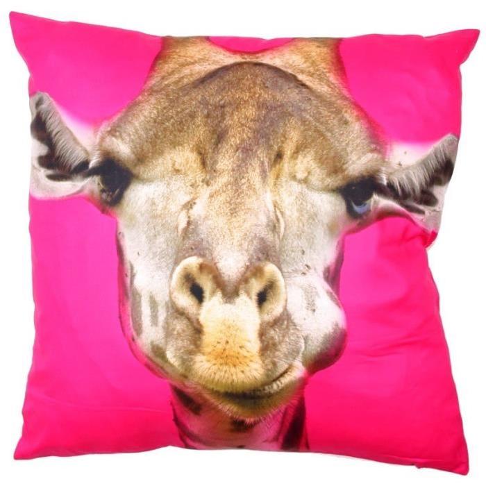 Coussin et Housse photo de girafe - 50x50cm