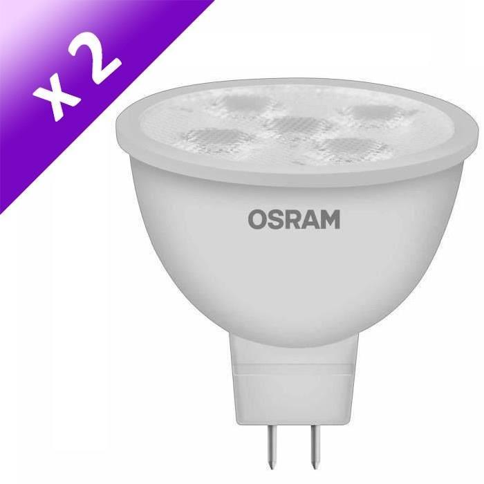 OSRAM Lot de 2 Ampoules spot LED GlowDim GU5,3 6 W équivalent a 35 W dimmable variateur blanc chaud