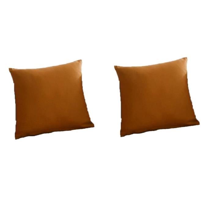 TODAY Lot de 2 coussins déhoussables 100% coton 40x40 cm vendange d'orange