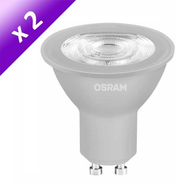 OSRAM Lot de 2 Ampoules spot LED double click GU10 5 W équivalent a 50 W blanc chaud