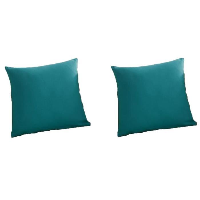 TODAY Lot de 2 coussins déhoussables 100% coton 40x40 cm Mer du sud