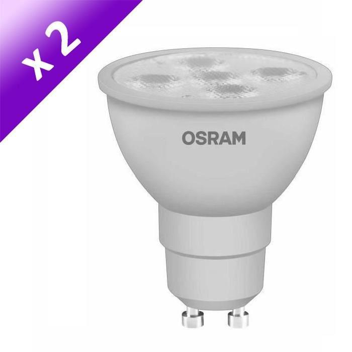 OSRAM Lot de 2 Ampoules spot LED GlowDim GU10 6 W équivalent a 50 W dimmable variateur blanc chaud