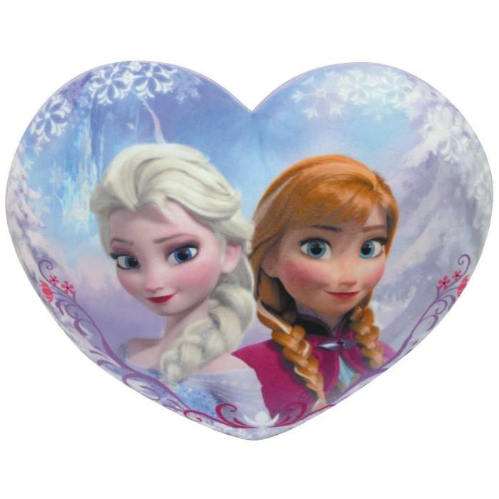 LA REINE DES NEIGES Coussin en Coeur, Anna et Elsa