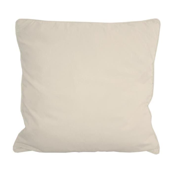 LA MAISON CHARME Coussin déhoussable 100% coton sergé 60 cm ivoire