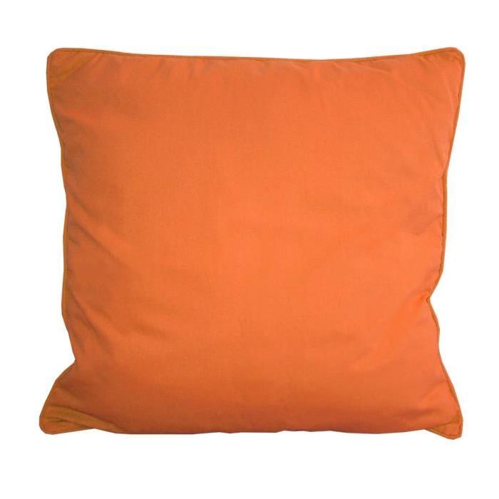 LA MAISON CHARME Coussin déhoussable 100% coton sergé 60 cm orange