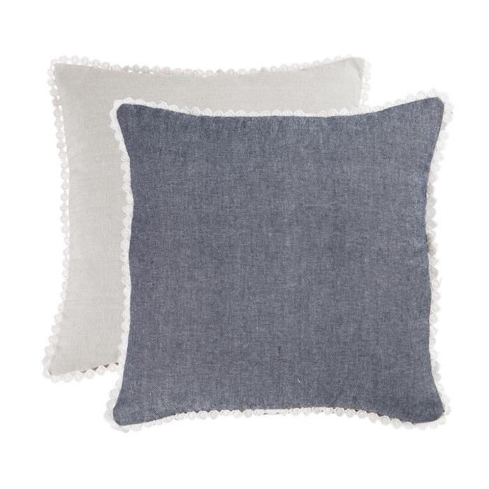 DEKOANDCO Coussin 40x40 cm CHINNY BLUE STONE