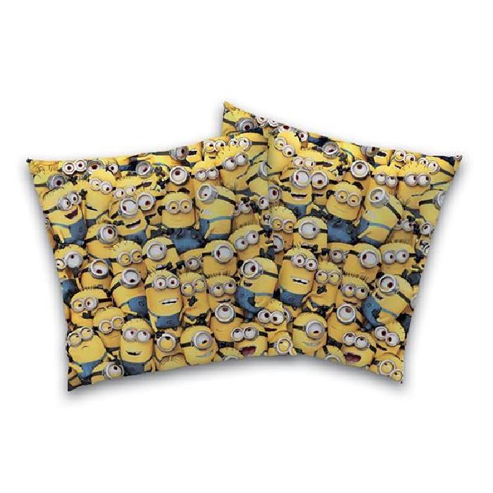 LES MINIONS Coussin carré bleu Coton 40 x 40 cm