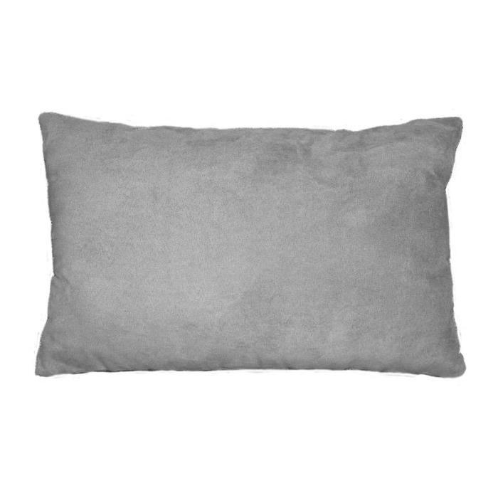 Coussin 30x50cm suédine uni Gris clair