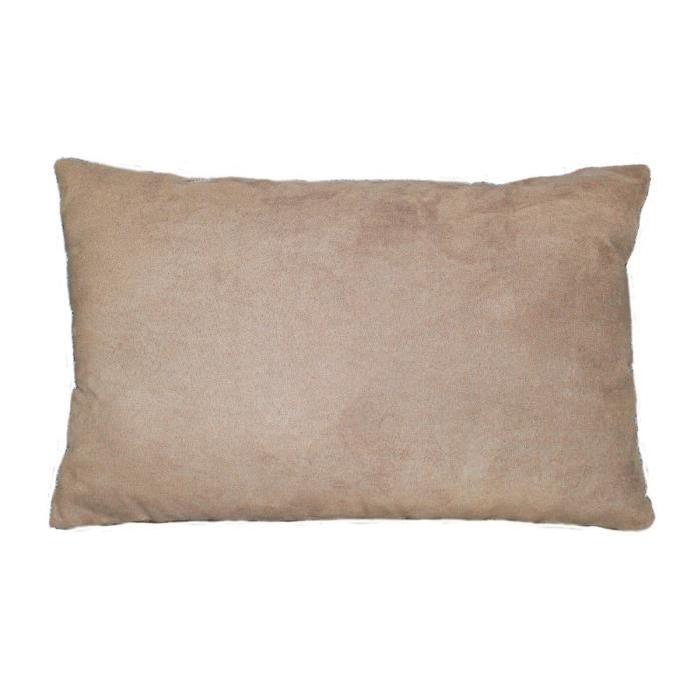 Coussin 30x50 cm suédine uni Sable