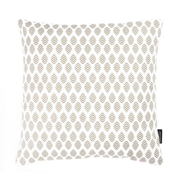 FINLANDEK Coussin imprimé plume taupe 40 cm - KERAVA - SULKA