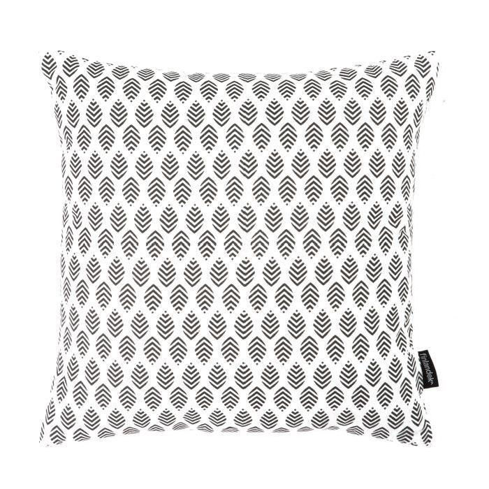 FINLANDEK Coussin imprimé plume noir 40 cm - KERAVA - SULKA