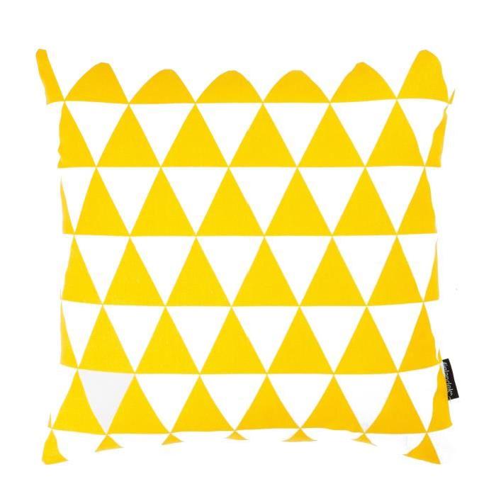 FINLANDEK Coussin imprimé losange jaune moutarde 40 cm - KERAVA - TIMANTTI