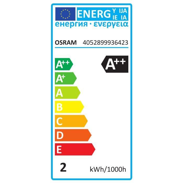 OSRAM Lot de 2 Ampoules LED E14 flamme coup de vent 2 W équivalent a 25 W blanc chaud