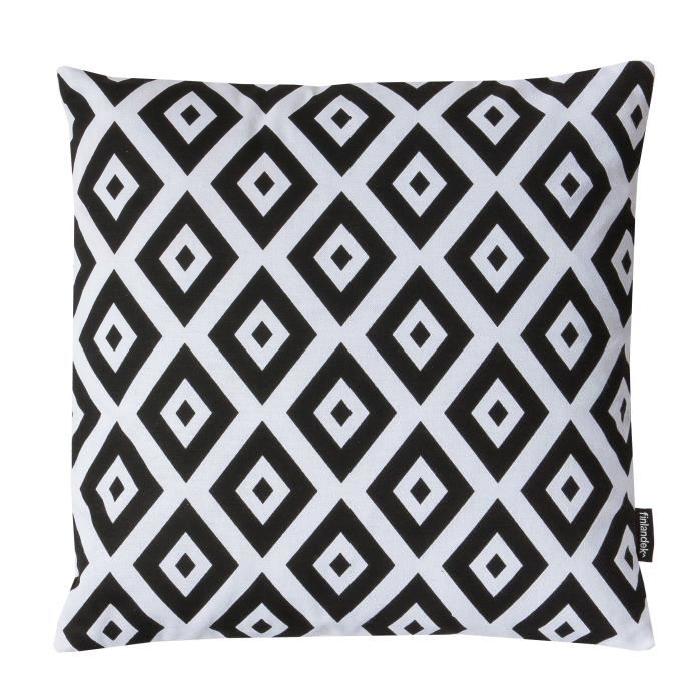 FINLANDEK Coussin imprimé losanges Kerava - Kemi 40 cm noir