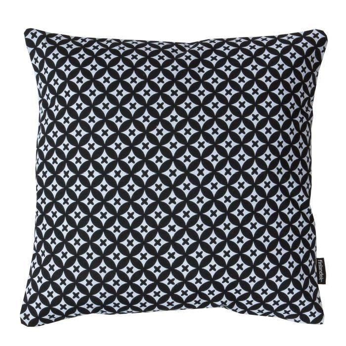 FINLANDEK Coussin imprimé croix Kerava - Oulu 40 cm noir