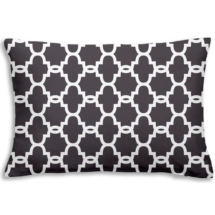 FINLANDEK Coussin Moona style scandinave 30x50 cm gris anthracite et blanc