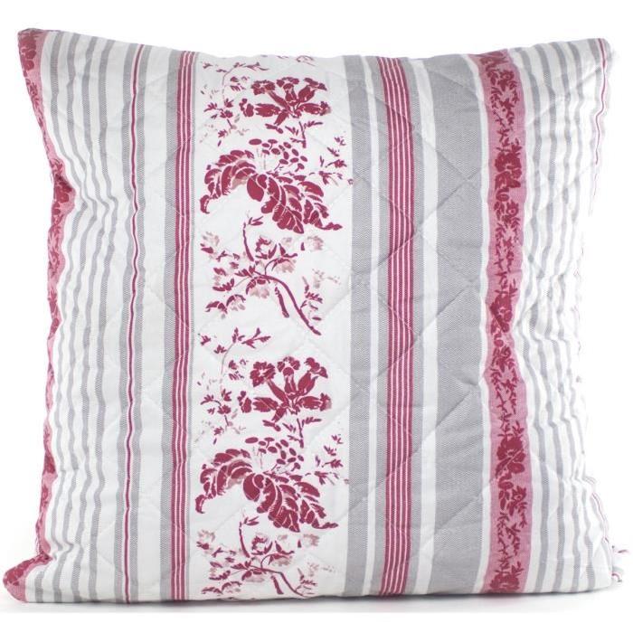 PAVILLON D'INTERIEUR Coussin réversible Amy 45 cm rouge et blanc