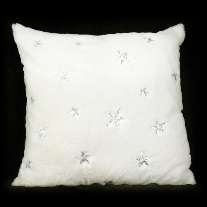 PAVILLON INTERIEUR Coussin Irina étoiles 45x45 cm ivoire