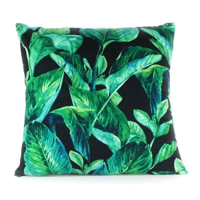 MARLENE BACKER Coussin déhoussable Cyara 45x45 cm vert et noir