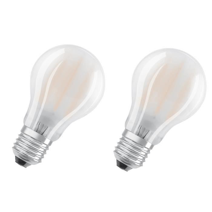 OSRAM Lot de 2 Ampoules LED E27 standard dépolie 8 W équivalent a 75 W blanc froid