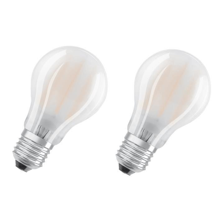 OSRAM Lot de 2 Ampoules LED E27 standard dépolie 11 W équivalent a 100 W blanc froid