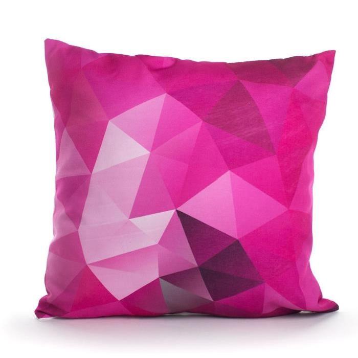 ANDORA Coussin déhoussable NESTOR 45x45 cm rose et blanc