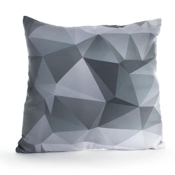 ANDORA Coussin déhoussable NESTOR 45x45 cm gris et blanc