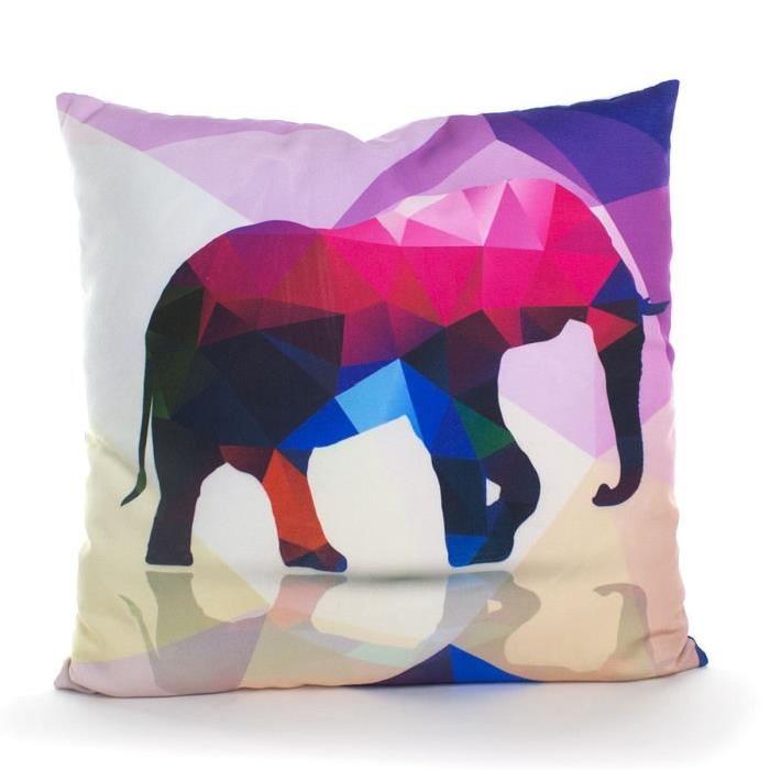 ANDORA Coussin déhoussable ELIAS 45x45 cm blanc et multicolore