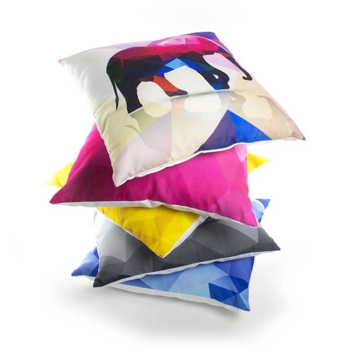 ANDORA Coussin déhoussable ELIAS 45x45 cm blanc et multicolore