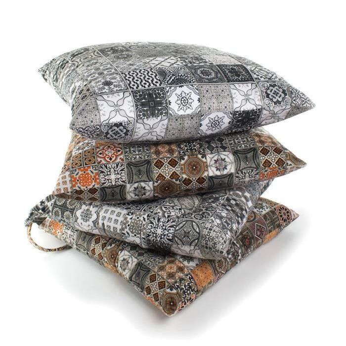 ANDORA Coussin déhoussable SIDONIE 45x45 cm gris