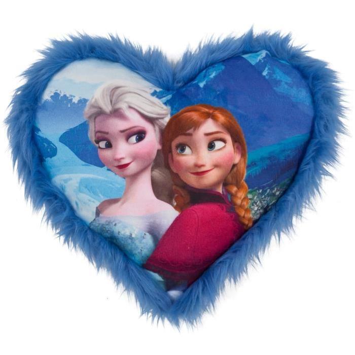 LA REINE DES NEIGES Coussin Oreiller Coeur