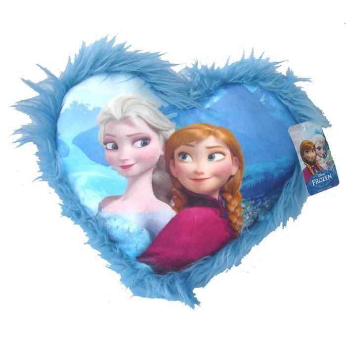 LA REINE DES NEIGES Coussin Oreiller Coeur