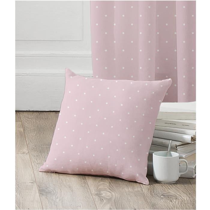 TODAY Coussin déhoussable déco enfant 100% coton Paris My Love 40x40 cm rose et blanc