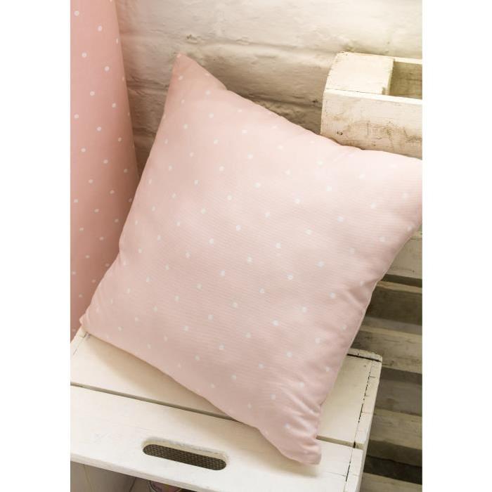 TODAY Coussin déhoussable déco enfant 100% coton Paris My Love 40x40 cm rose et blanc