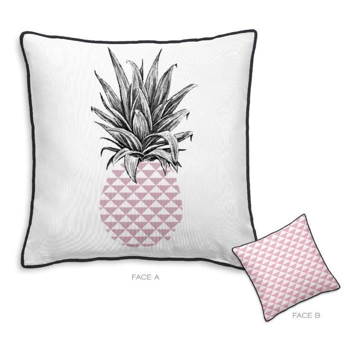 TODAY Coussin déhoussable 100% coton California Dream Ananas 40x40 cm barbapapa