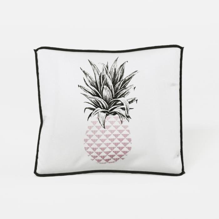 TODAY Coussin déhoussable 100% coton California Dream Ananas 40x40 cm barbapapa