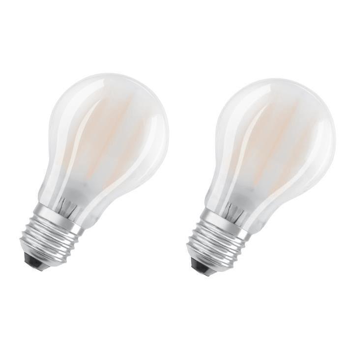 OSRAM Lot de 2 Ampoules LED E27 standard dépolie 4 W équivalent a 40 W blanc froid