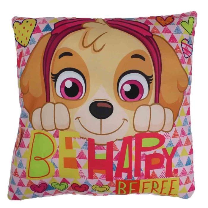 PAT PATROUILLE BE HAPPY Coussin Microfibre 40x40 cm rose