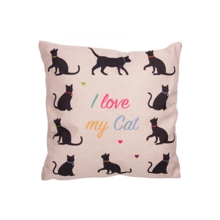 Coussin I Love my Cat - 43x43cm