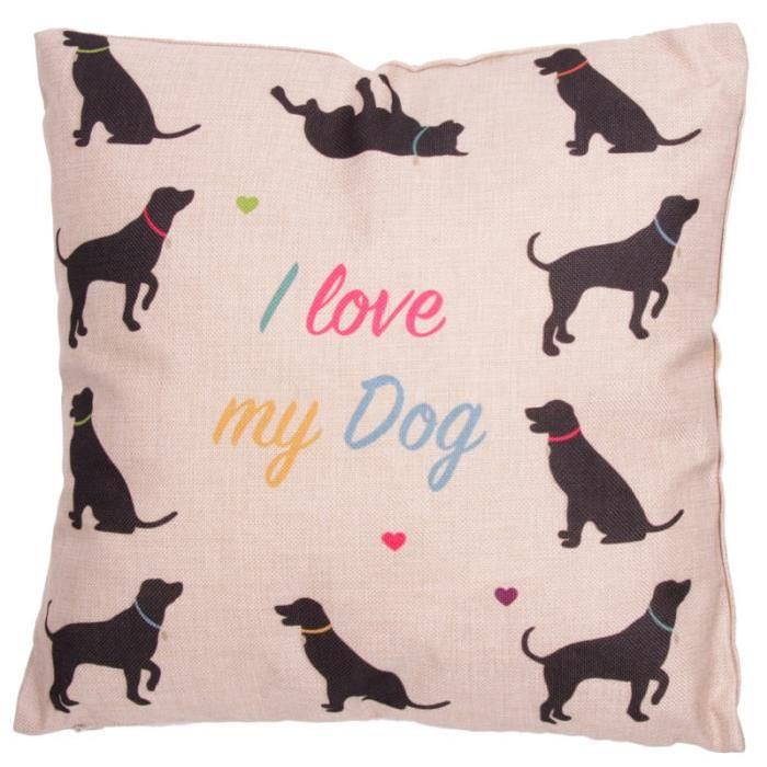 Coussin I Love my Dog - 43x43cm