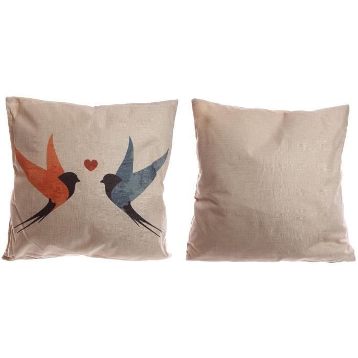 Coussin Imprimé Hirondelles - 43x43cm