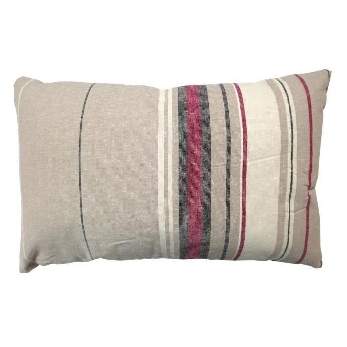 SOLEIL D'OCRE Coussin Stripes 32x50 cm taupe