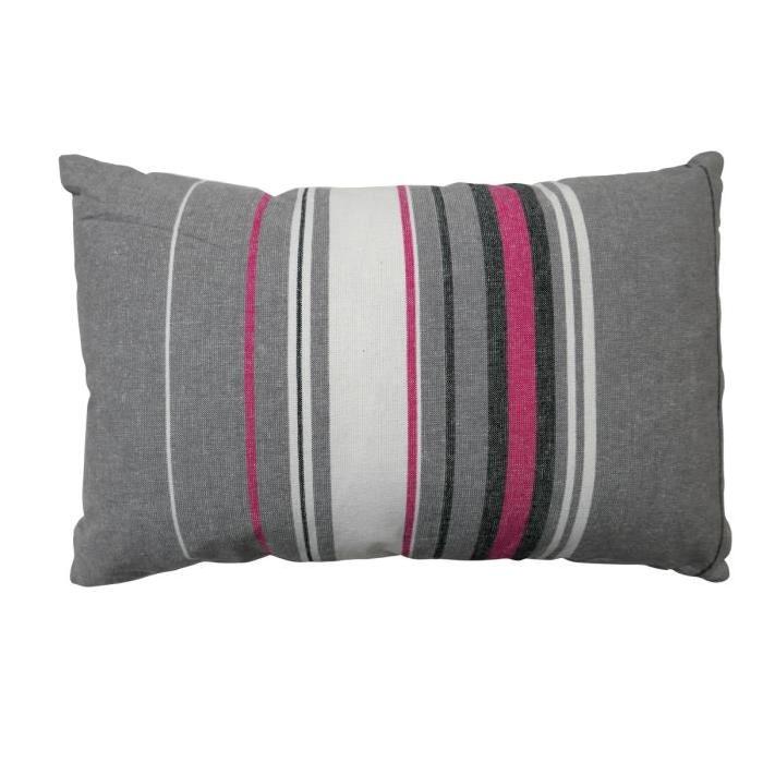 SOLEIL D'OCRE Coussin Stripes 32x50 cm gris