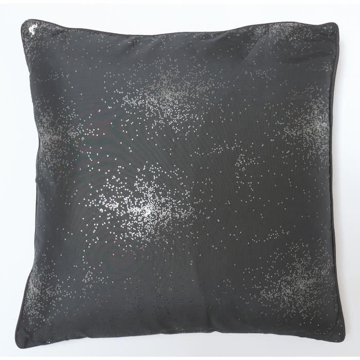 SOLEIL D'OCRE Coussin impression argent Strass 40x40 cm gris