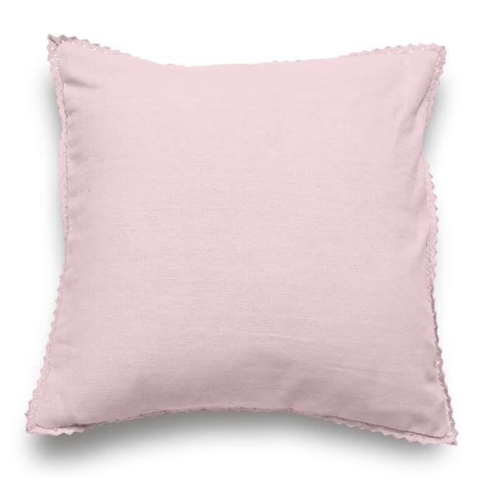 SOLEIL D'OCRE Coussin Dentelle 40x40 cm rose