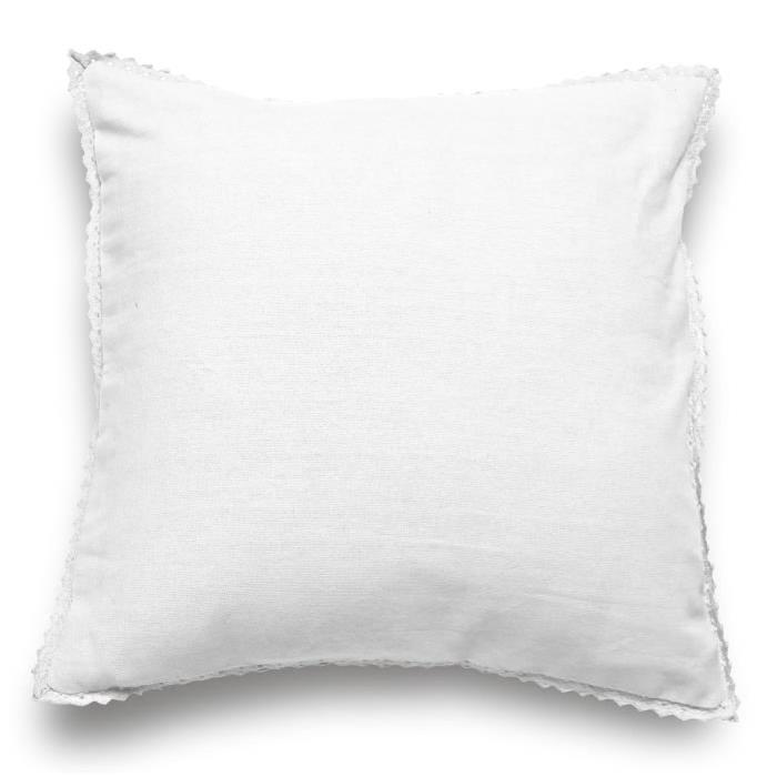 SOLEIL D'OCRE Coussin Dentelle 40x40 cm blanc