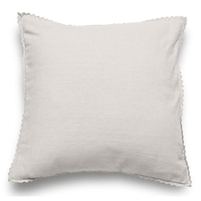 SOLEIL D'OCRE Coussin Dentelle 40x40 cm lin