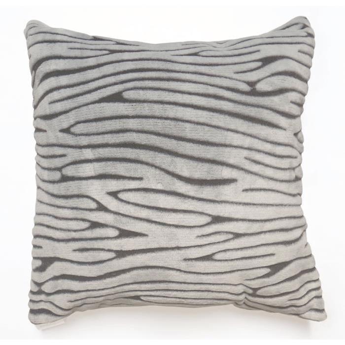 SOLEIL D'OCRE Housse de coussin Savane - Gris & anthracite - 60 x 60 cm