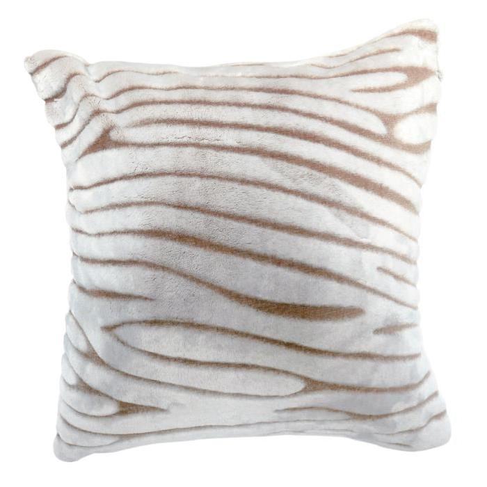 SOLEIL D'OCRE Housse de coussin Savane - Taupe & blanc - 60 x 60 cm