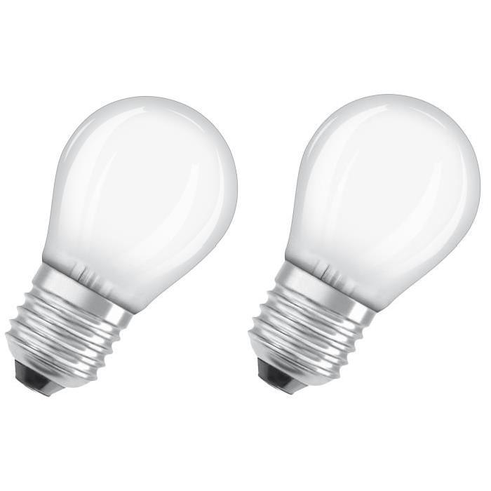 OSRAM Lot de 2 Ampoules LED E27 sphérique dépolie 2,8 W équivalent a 25 W blanc chaud